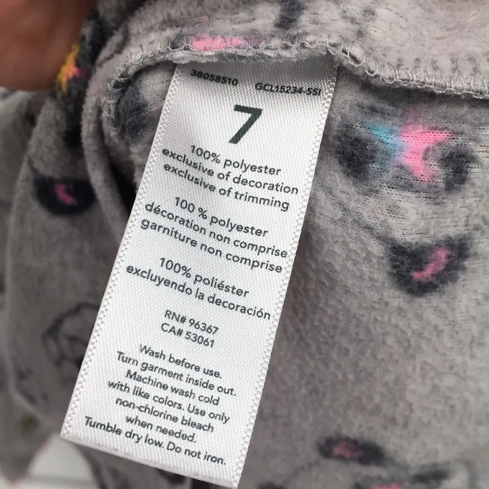 OshKosh B'gosh Gray Panda Print Pullover with Pink Trim